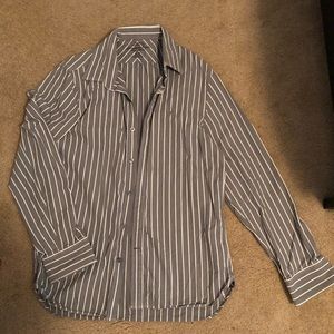 Grey striped button down